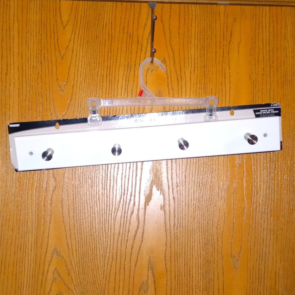 White w/ Satin Nickel finish "DORMAN BRAND" Hook board **SEE PICS** 24 in/ 61cm